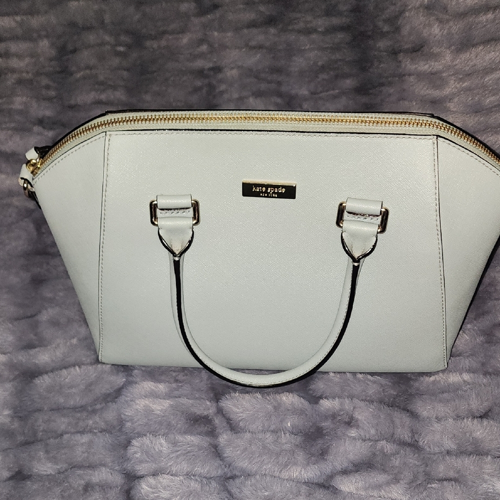 Kate Spade Light Gray Blue Satchel
